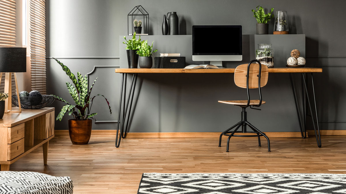 laminate wood flooring in a home office