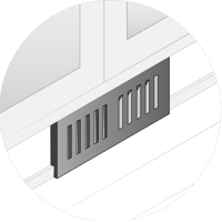 graphic rendering of an under cabinet vent